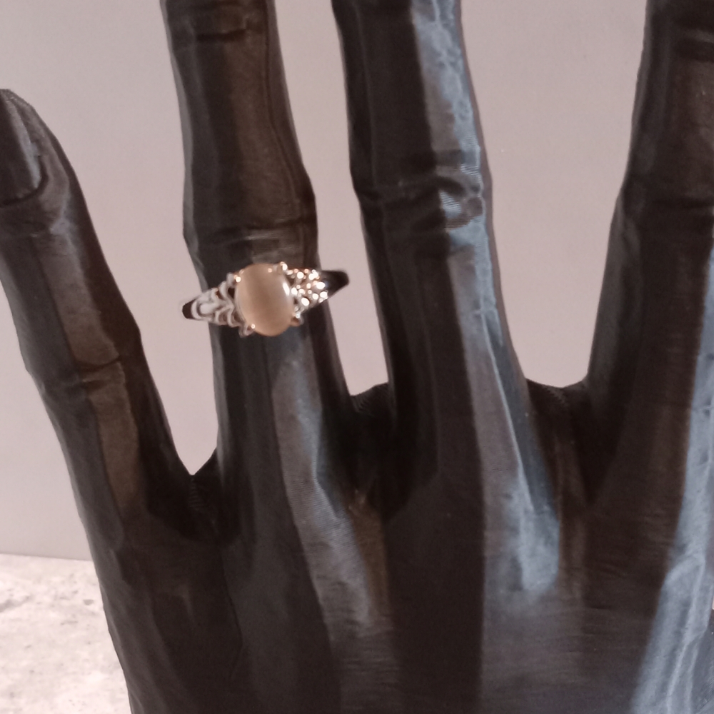 Silver Ring with Cream Colored Stone